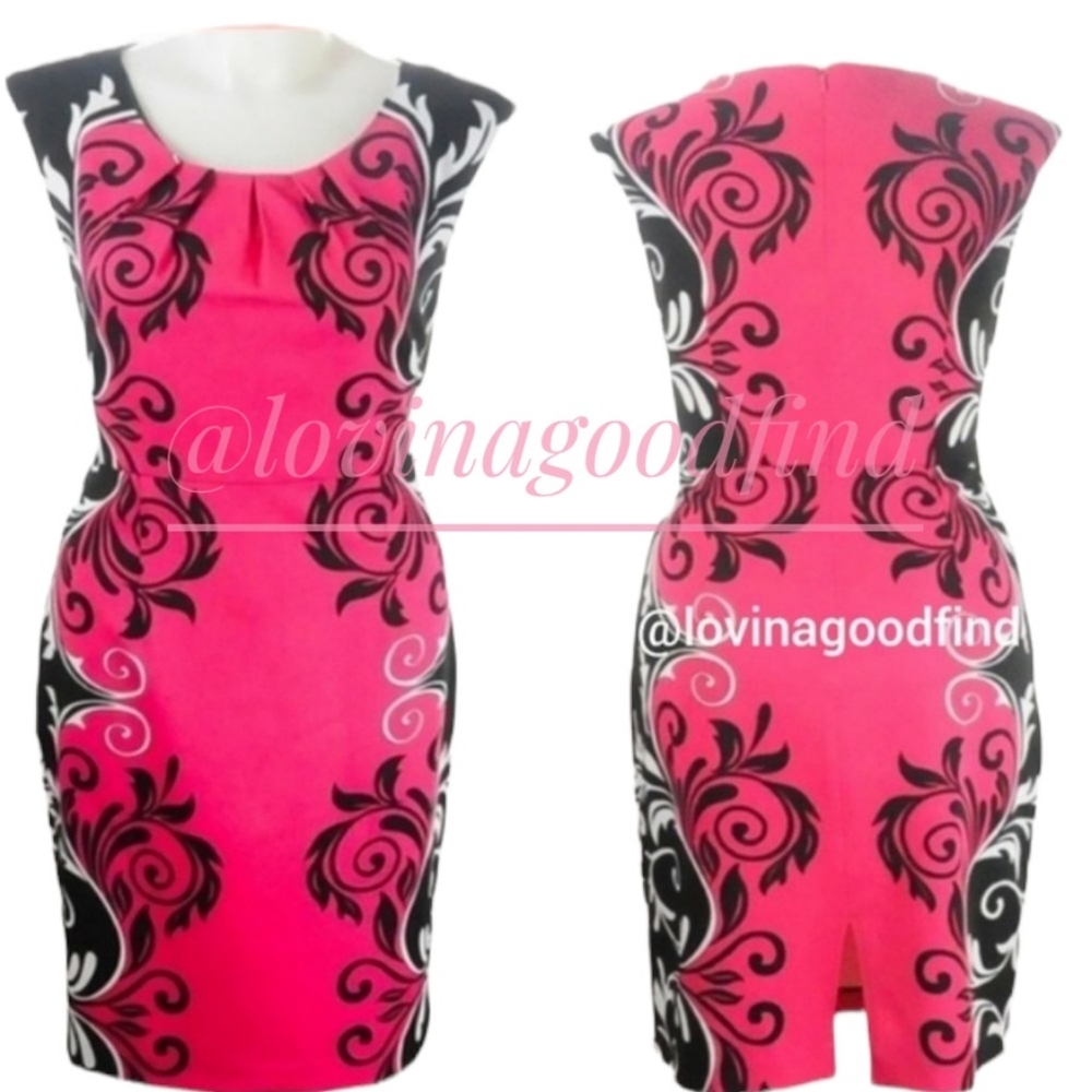 NORDSTROM Voir Voir Sleeveless Pink Pattern Dress EUC sz 14W